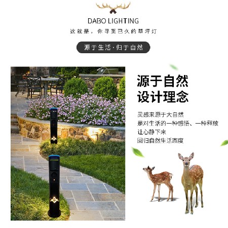 草坪燈智能無(wú)線充電led戶外照明公園景觀燈現(xiàn)代簡(jiǎn)約草坪燈