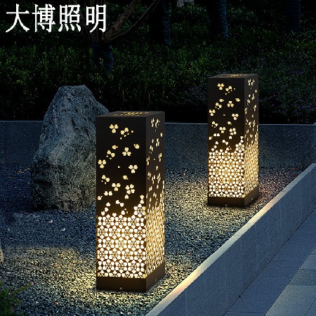 定制典雅花韻不銹鋼草坪燈戶(hù)外公園庭院LOGO文化特色草坪燈柱