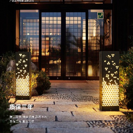 定制典雅花韻不銹鋼草坪燈戶(hù)外公園庭院LOGO文化特色草坪燈柱