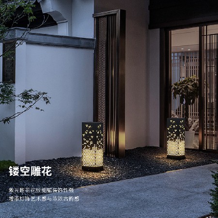 定制典雅花韻不銹鋼草坪燈戶(hù)外公園庭院LOGO文化特色草坪燈柱